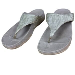 FitFlop Shimmer Gold Sequin Thong Sandals – Sz 9 (Good Condition)